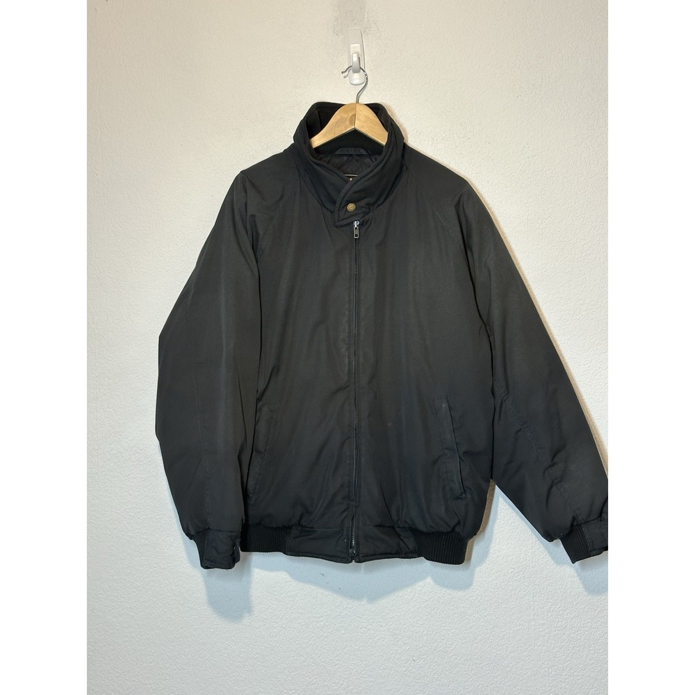 Vtg 90s OshKosh B'Gosh Mens Jacket Goose Down Coat Bomber Charcoal Black Size L